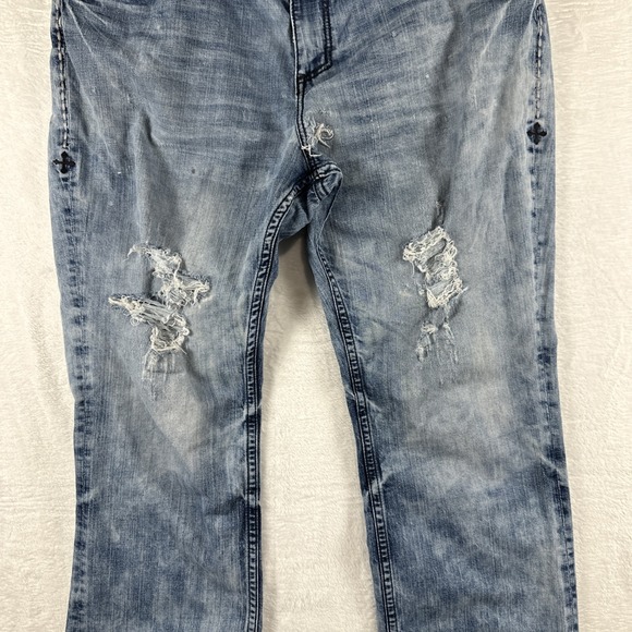 Affliction Grant RN# 127458 Size 40x33.5" Long Men's Jeans Heavy Distressed - Picture 3 of 14